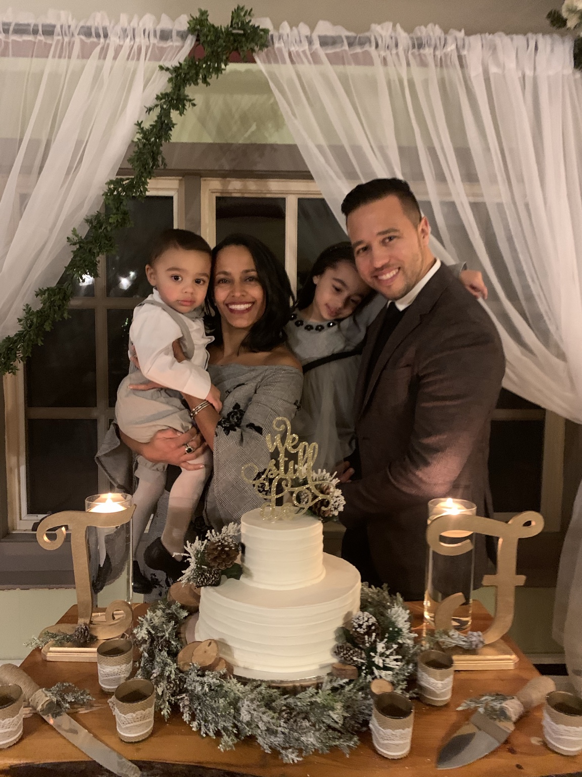 Franco's family together at the vow renewal
