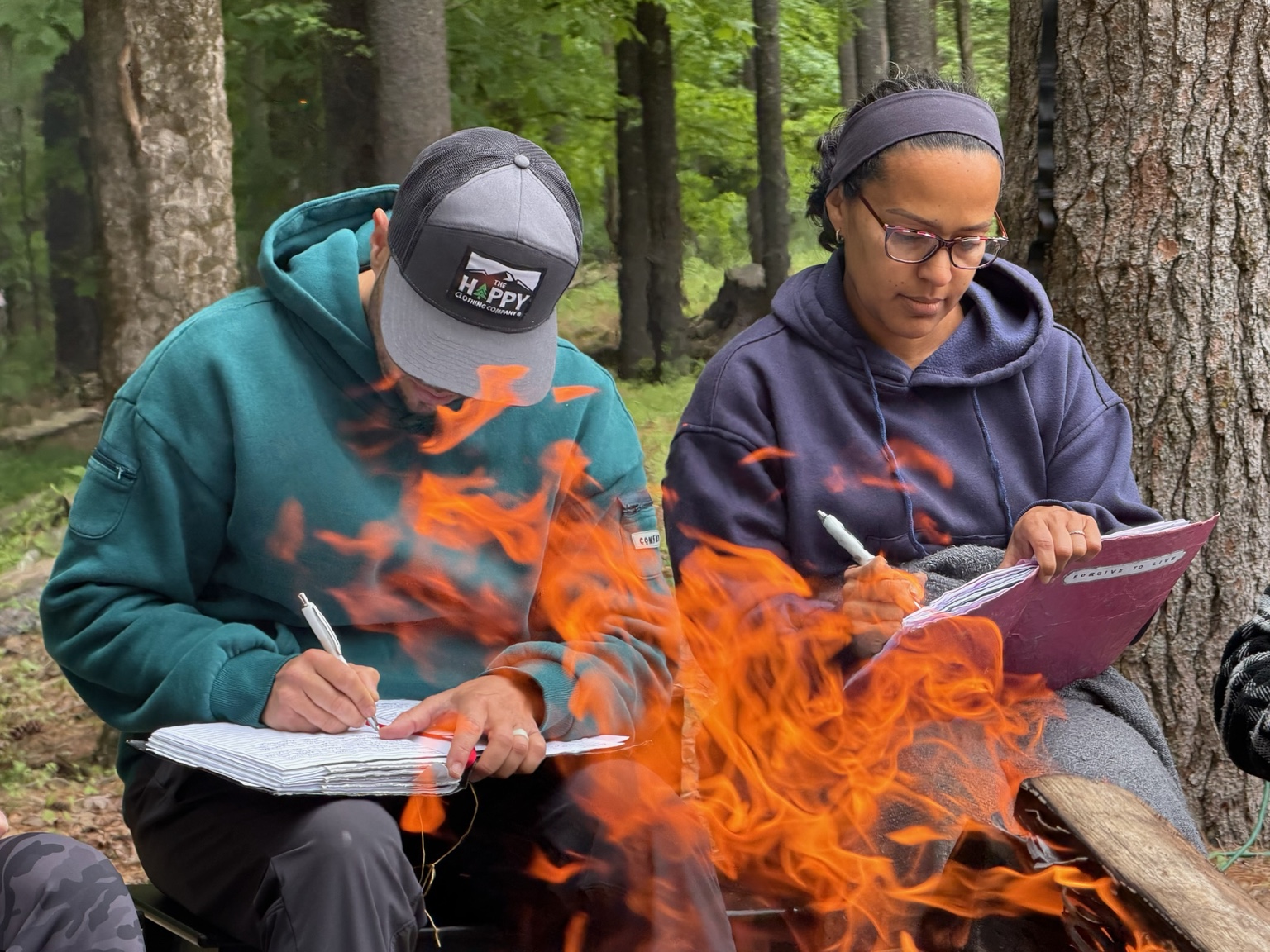 Journaling by firelight